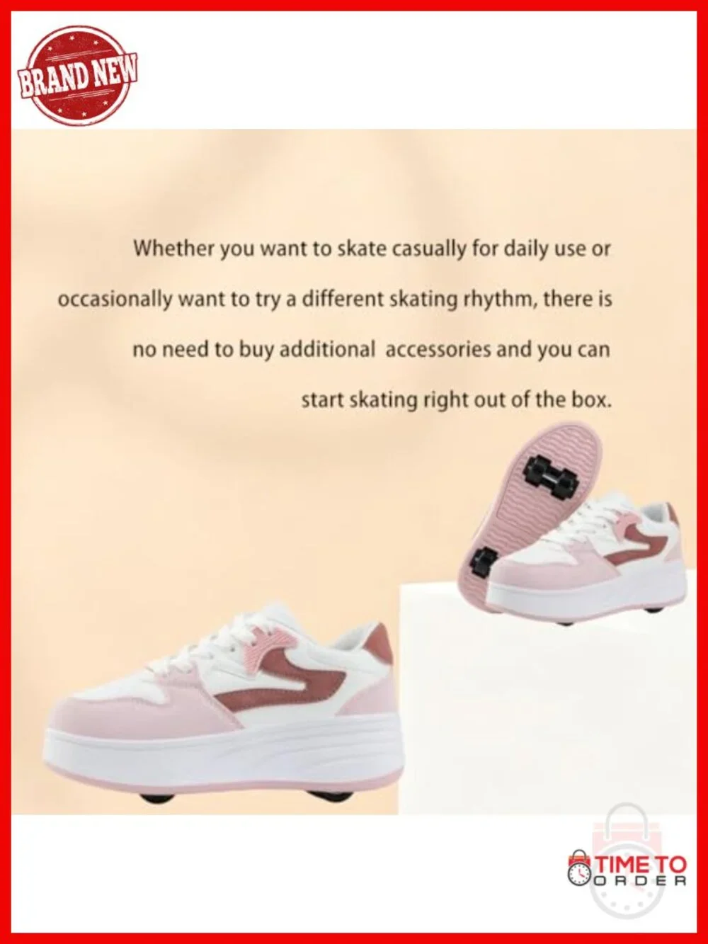 Roller Skate Shoes with Detachable Wheels for Women - Faux Leather Sneakers